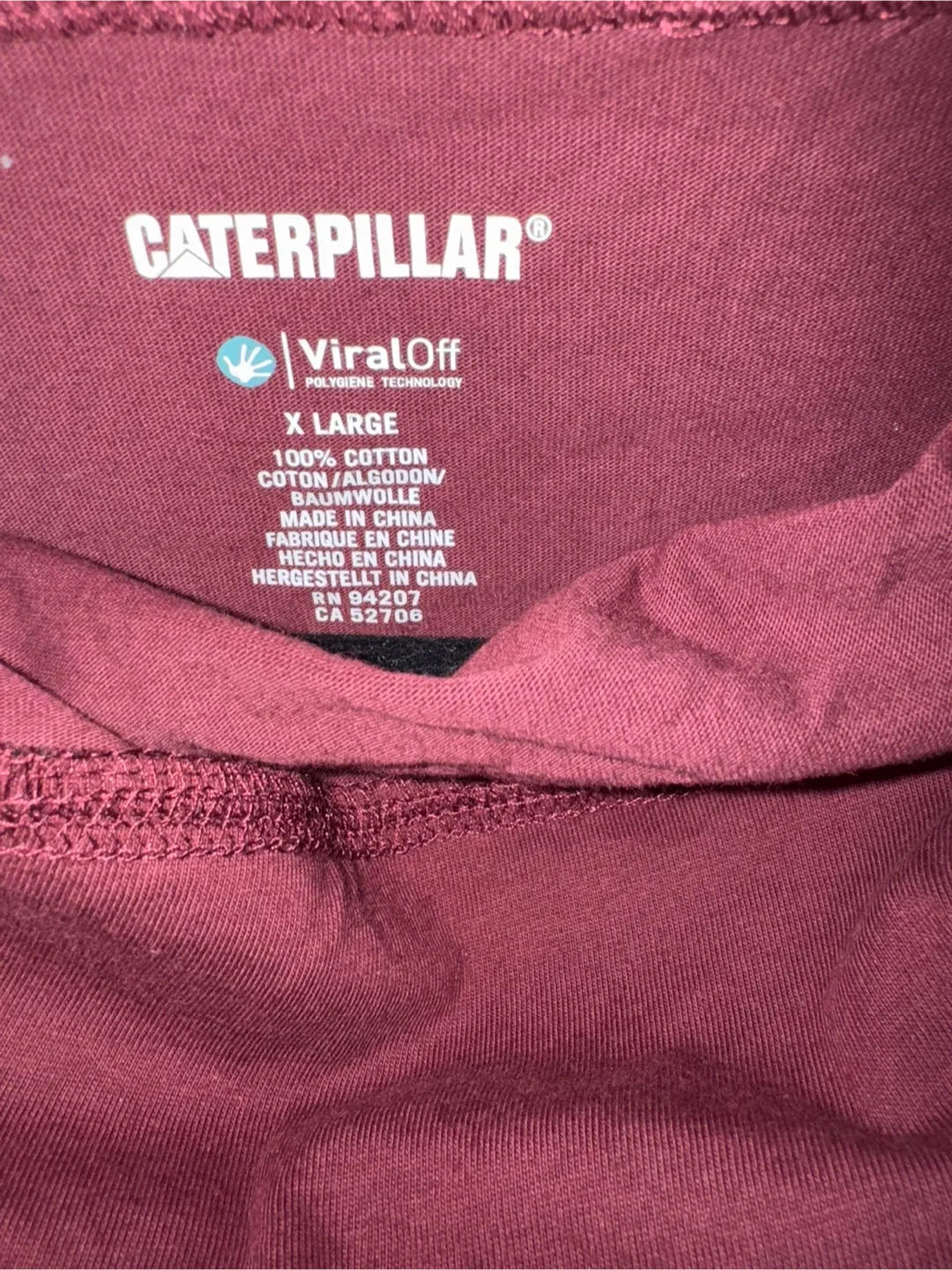 Caterpillar ViralOff Burgundy Top - XL image indicator(2)