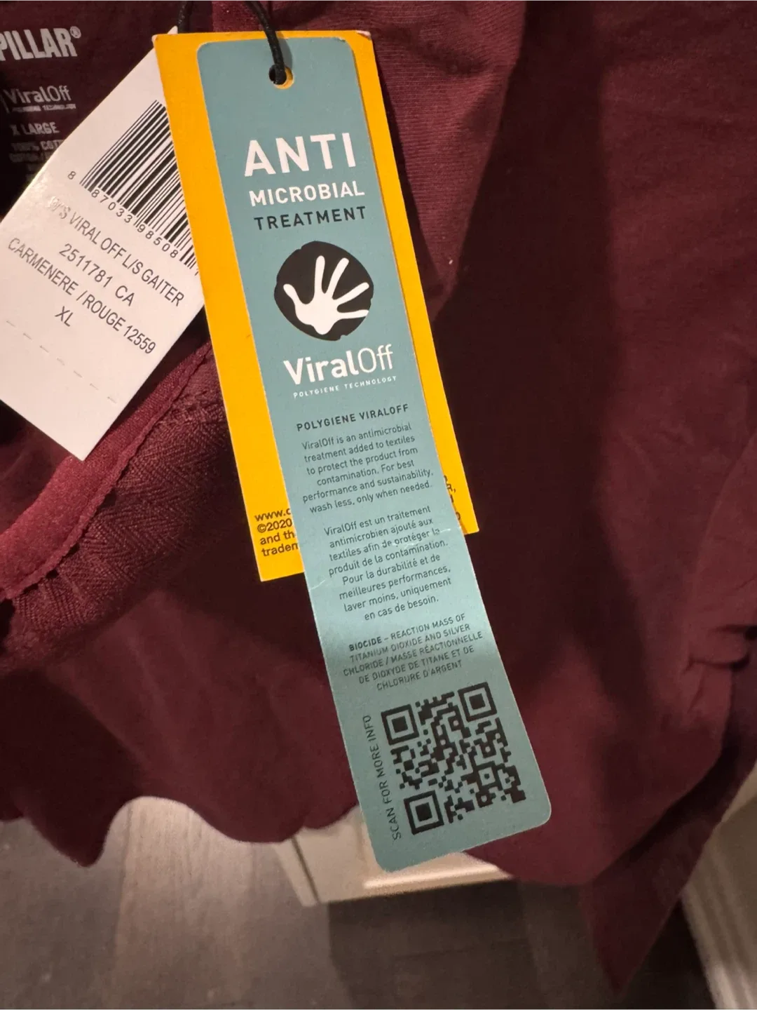 Caterpillar ViralOff Burgundy Top - XL image indicator(7)