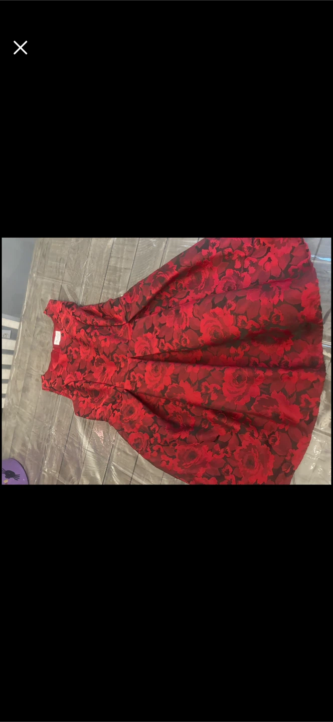 Red Floral Dress size 16 - photo 2
