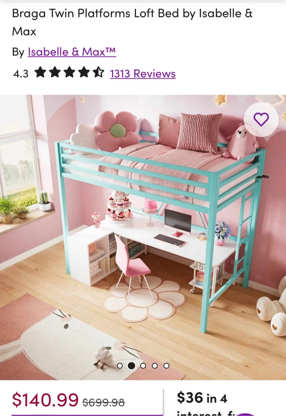 Isabelle & Max Braga Twin Loft Bed image indicator(2)