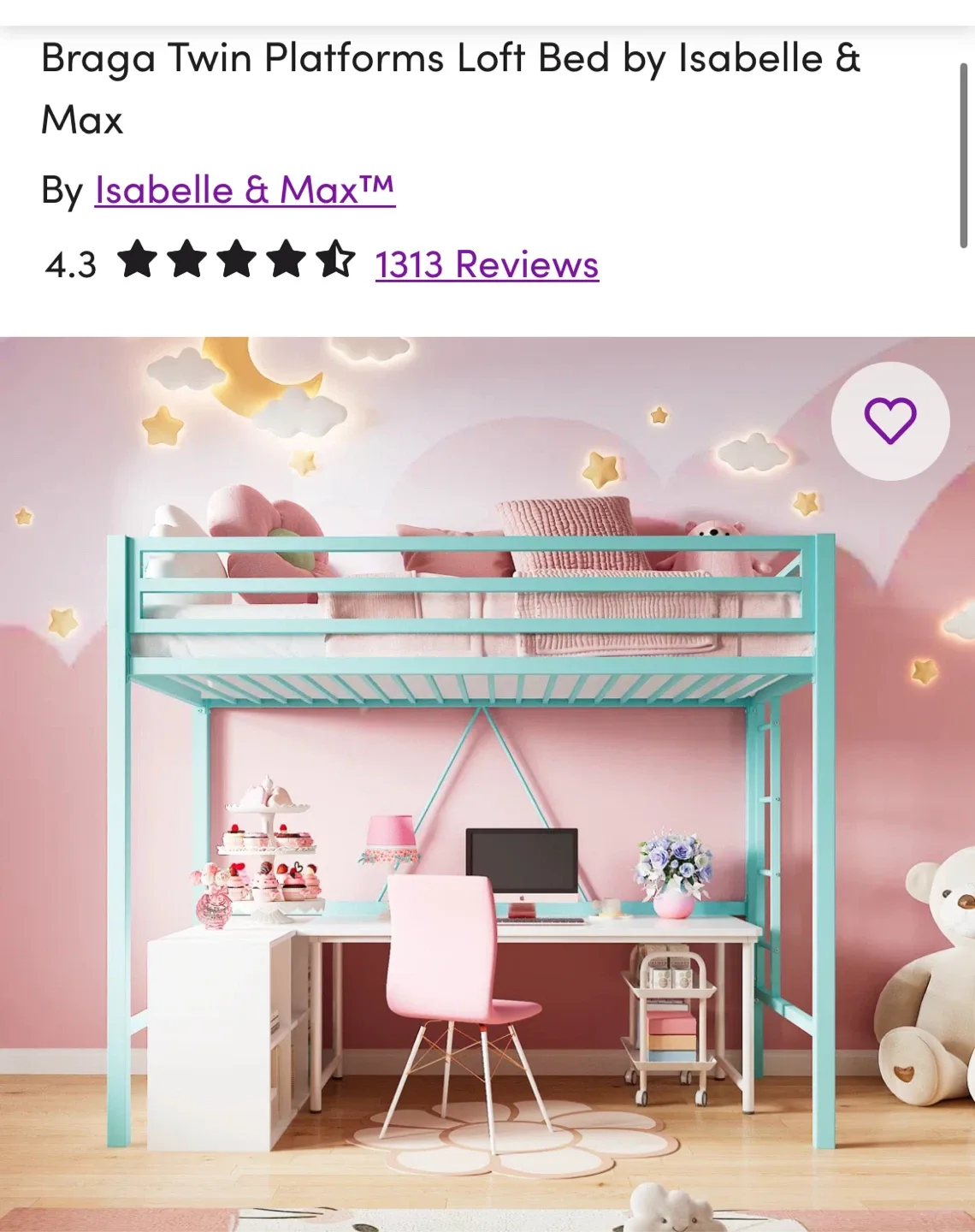 Isabelle & Max Braga Twin Loft Bed