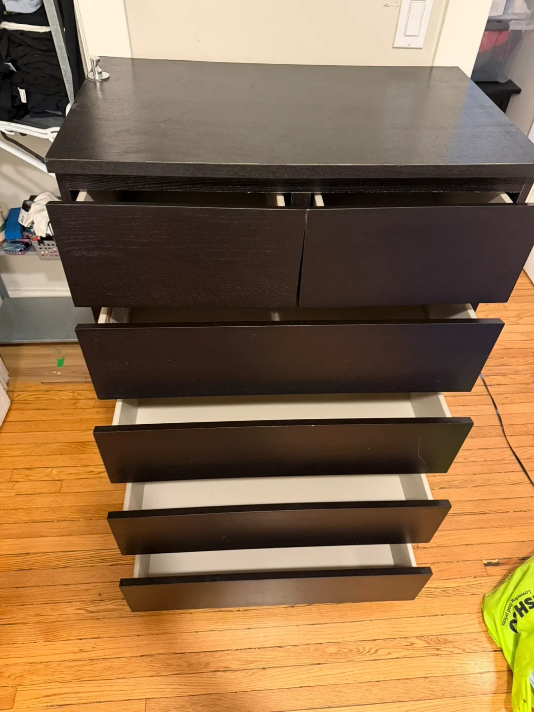 IKEA Hemnes Black-Brown 6-Drawer Dresser image indicator(6)