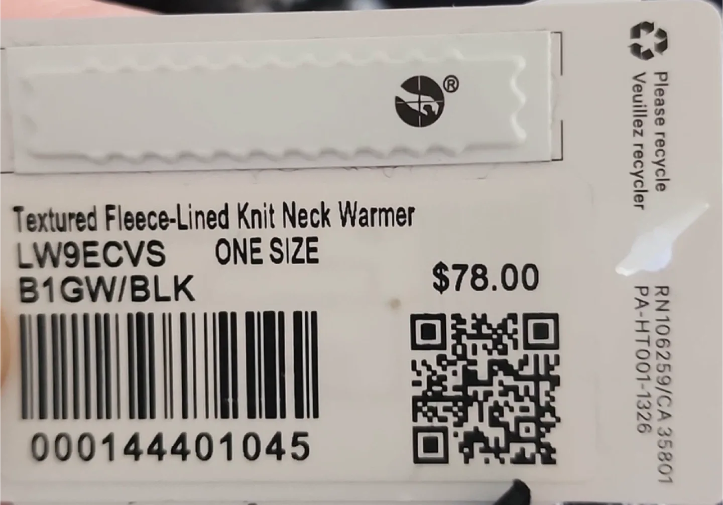 Lululemon Neck Warmer Scarf Black and White Knit image indicator(7)