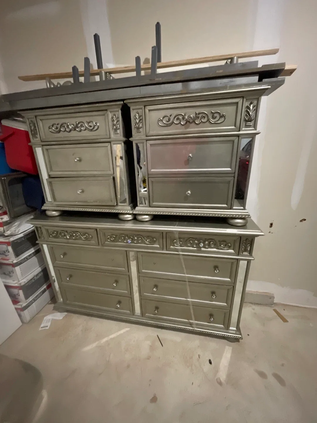 Silver Dresser with Mirror Accents image indicator(5)