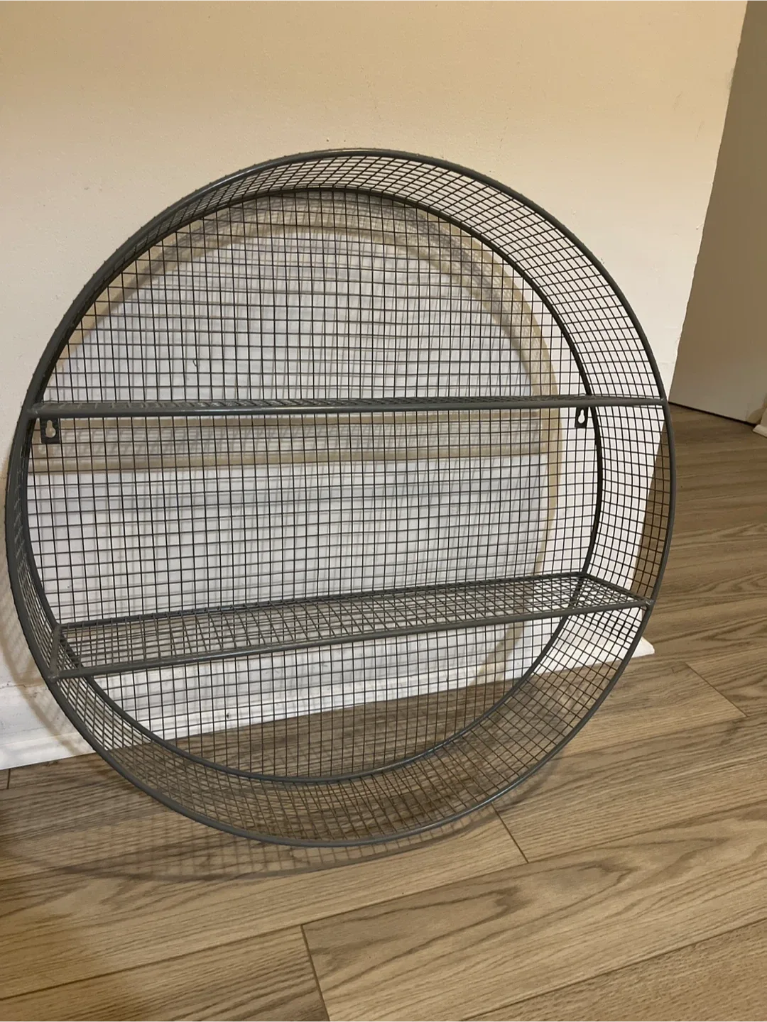 Round Metal Wall Shelf - Gray