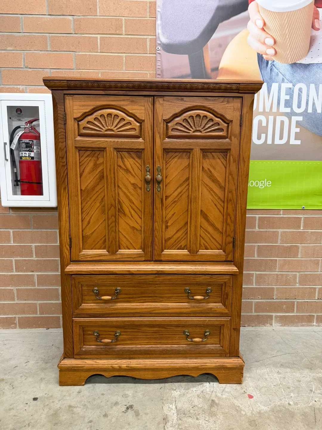 Wooden Armoire Cabinet with drawers