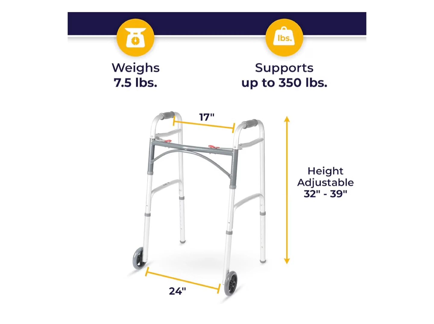 New In Box - Drive DeVilbiss Healthcare Folding Walker - photo 4