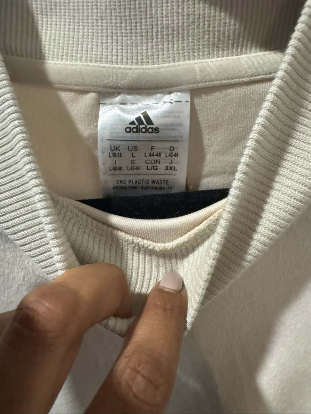Woman’s Adidas Large Beige  Pullover Velour - photo 3