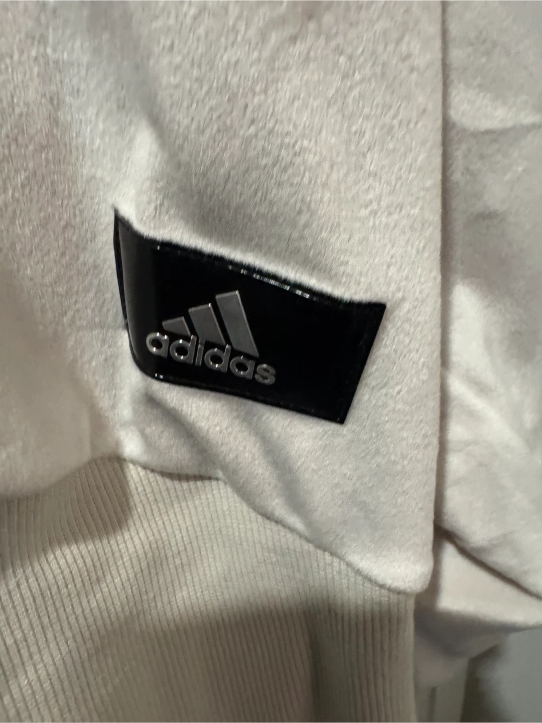 Woman’s Adidas Large Beige  Pullover Velour - photo 2