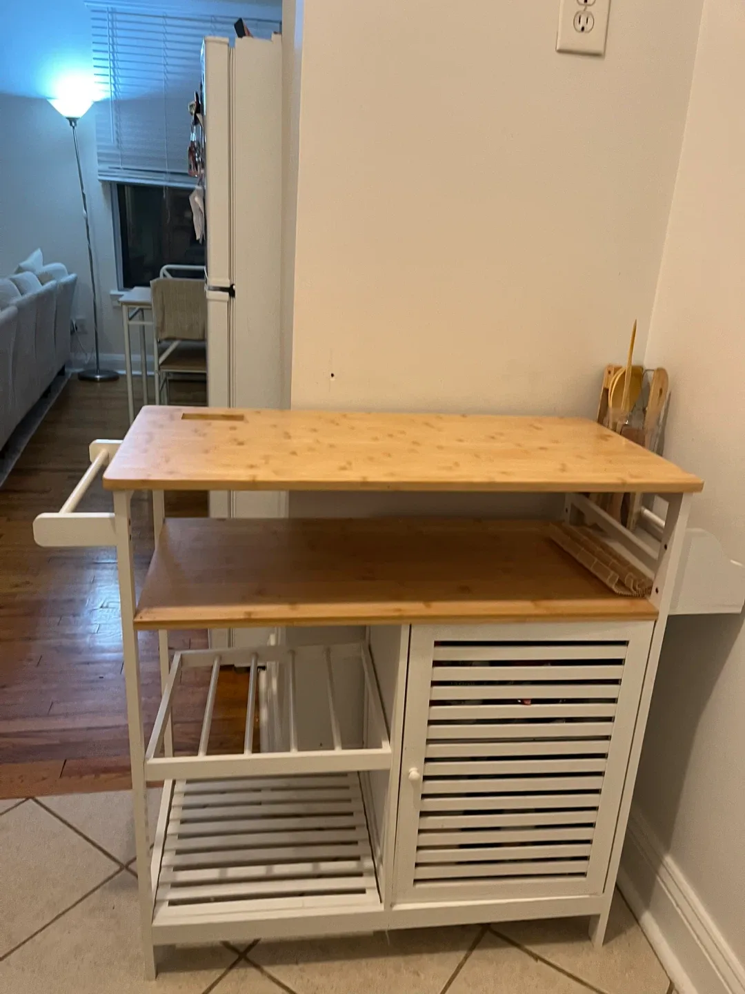 Bamboo Top Kitchen Cart