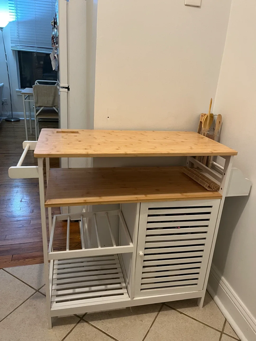 Bamboo Top Kitchen Cart image indicator(2)