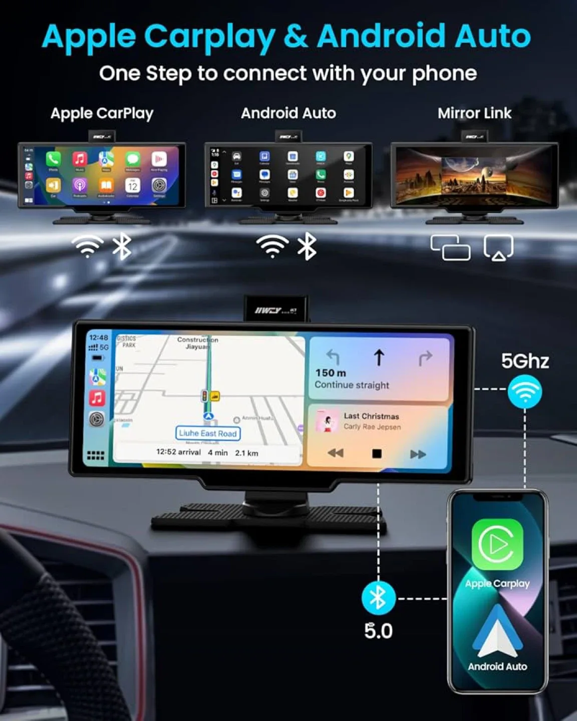 IIWEY CarPlay Android Auto Car Stereo image indicator(2)