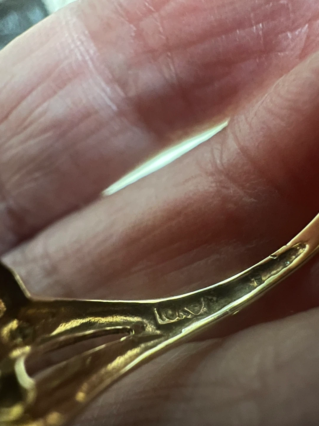 10 k Gold Ring with Amethyst and 2 Diamonds - photo 4