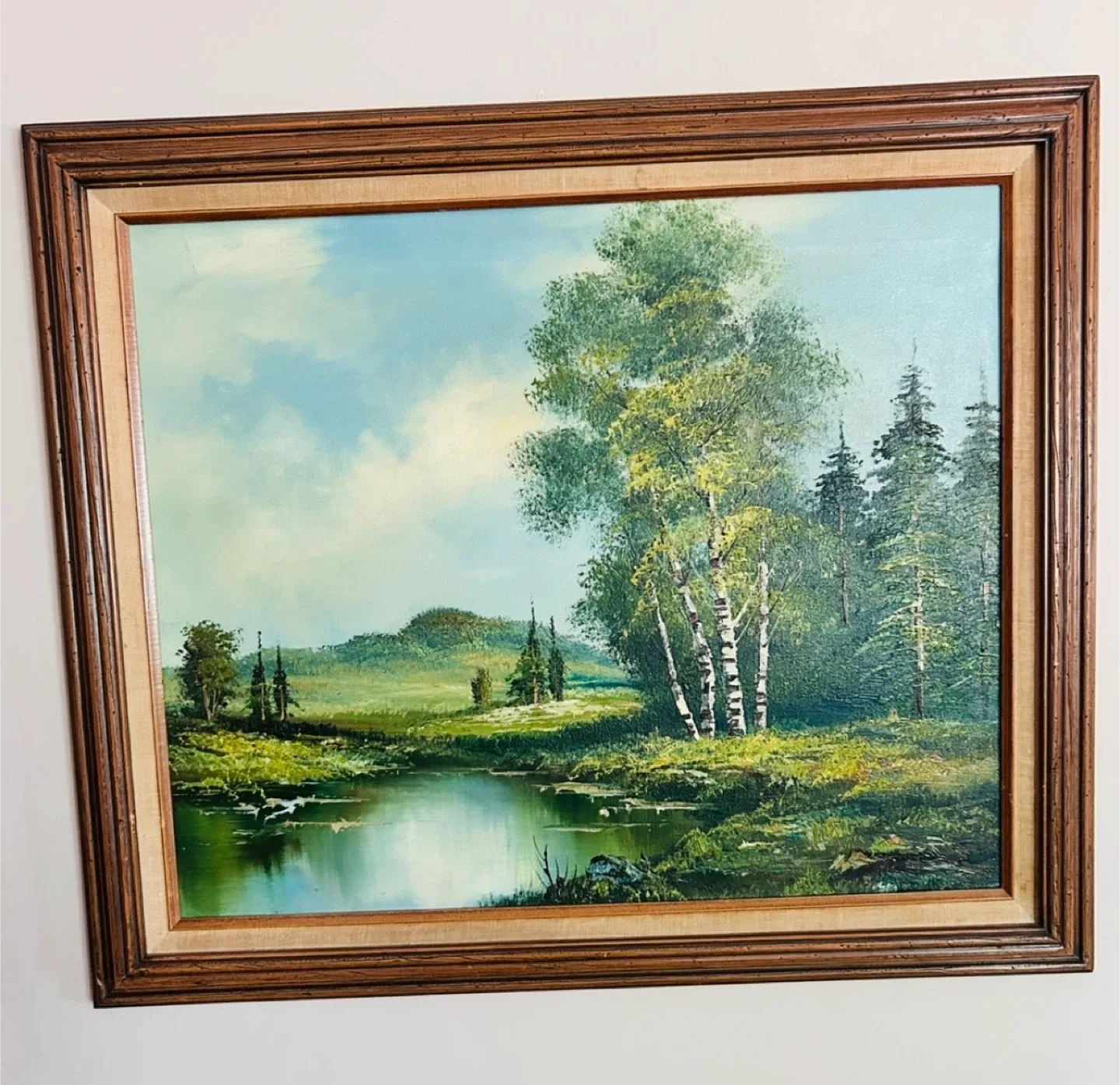 Original 28” oil painting with frame: Signed