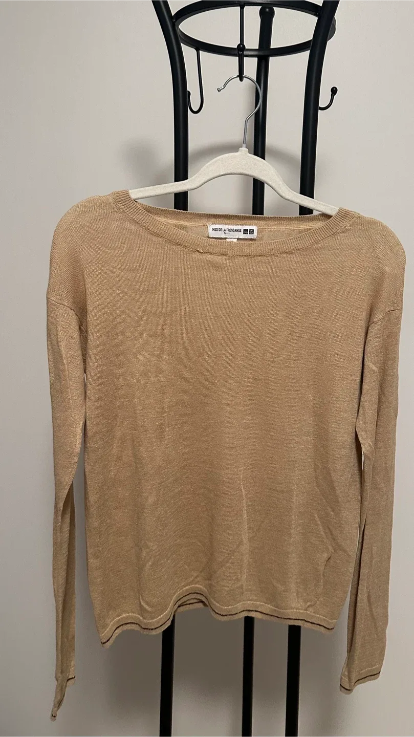 UNIQLO x INES DE LA FRESSANGE: 100% Linen Sweater, Beige