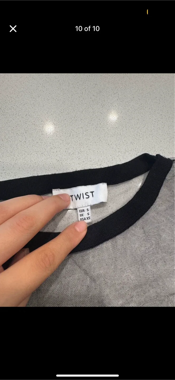 Twist Black Mesh Top - Size XS image indicator(2)