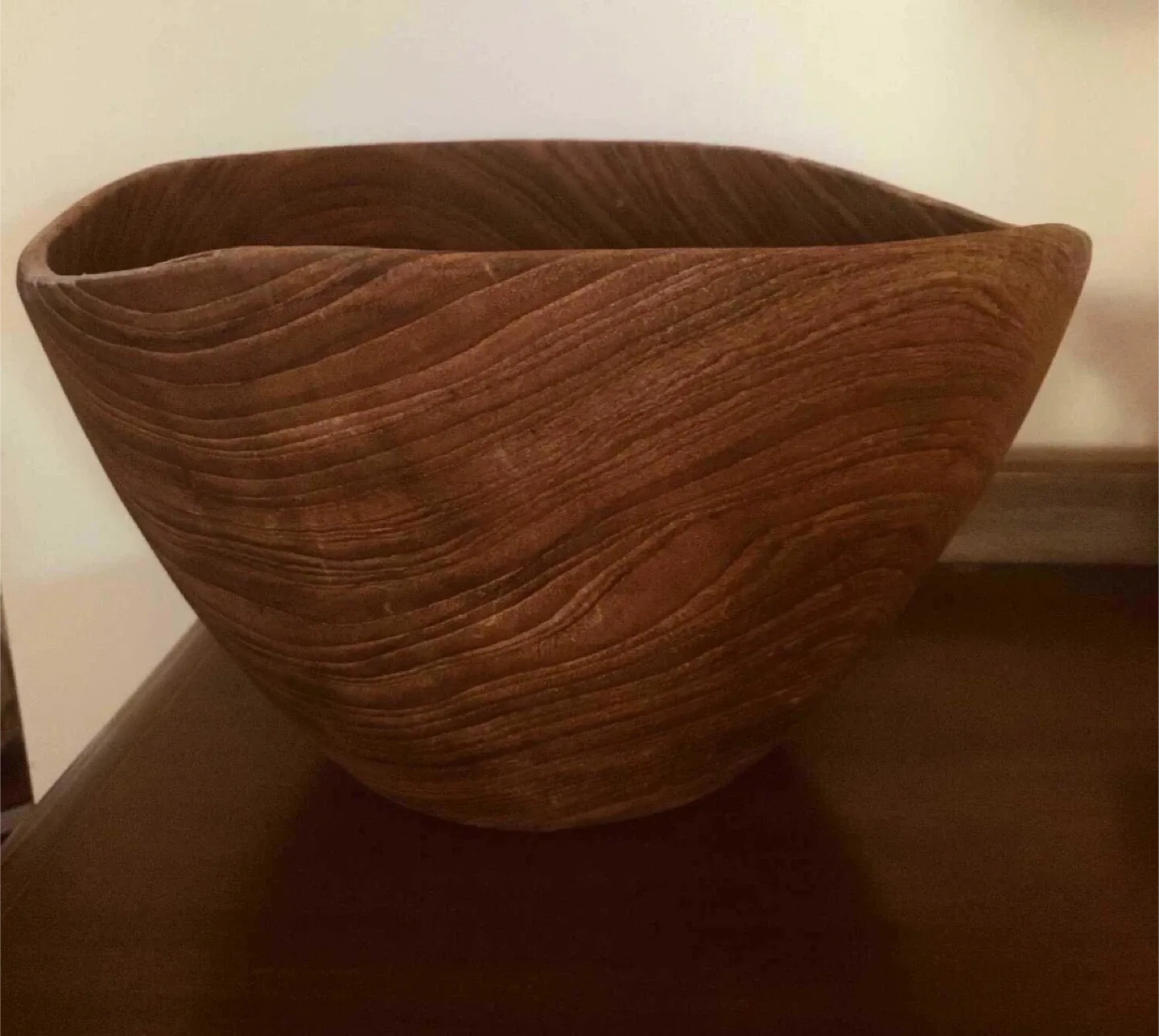 Vintage Handmade fruit or salad Wood Bowl