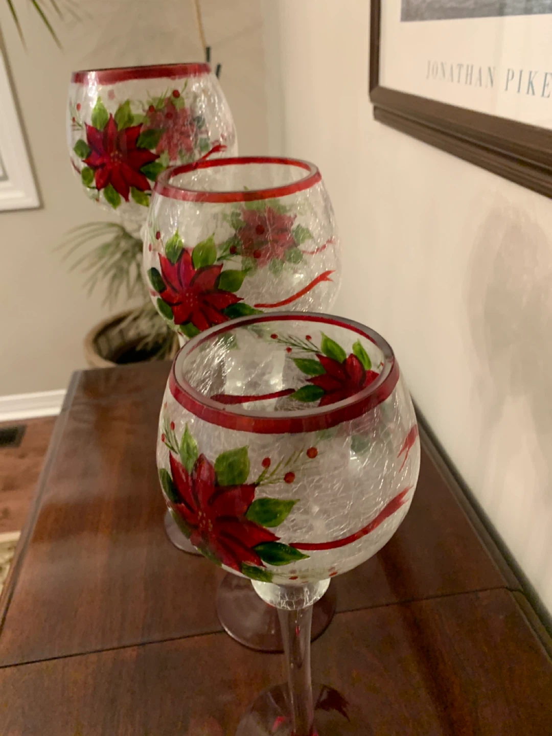 Poinsettia Stemmed candleSet of 3) - photo 4