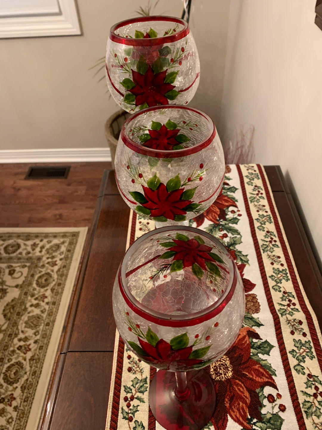 Poinsettia Stemmed candleSet of 3) - photo 3