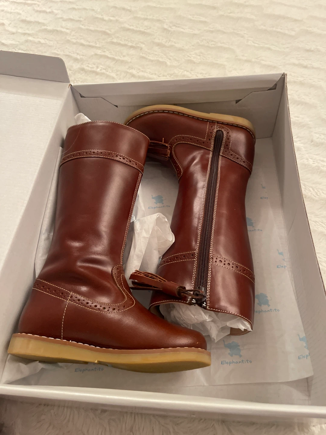 Elephantito Riding Boots - Brown, US Size 8