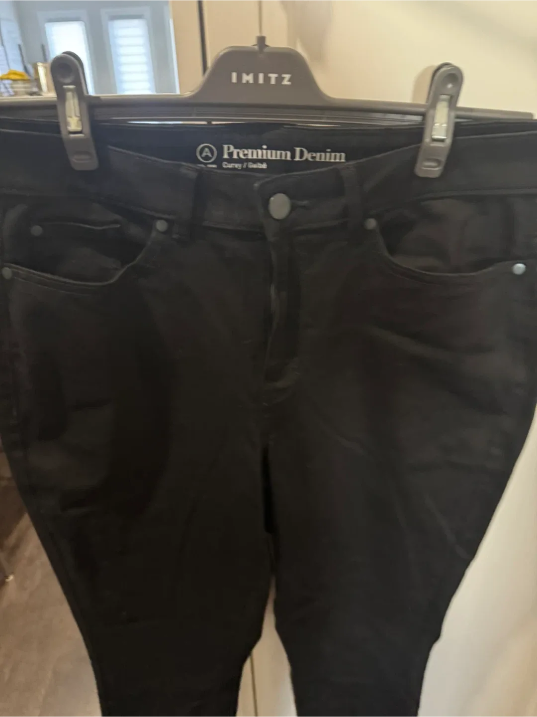 Alfred Sung Curvy Premium Denim Black Jeans image indicator(2)