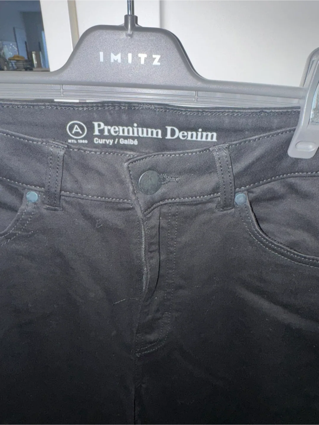 Alfred Sung Curvy Premium Denim Black Jeans image indicator(3)