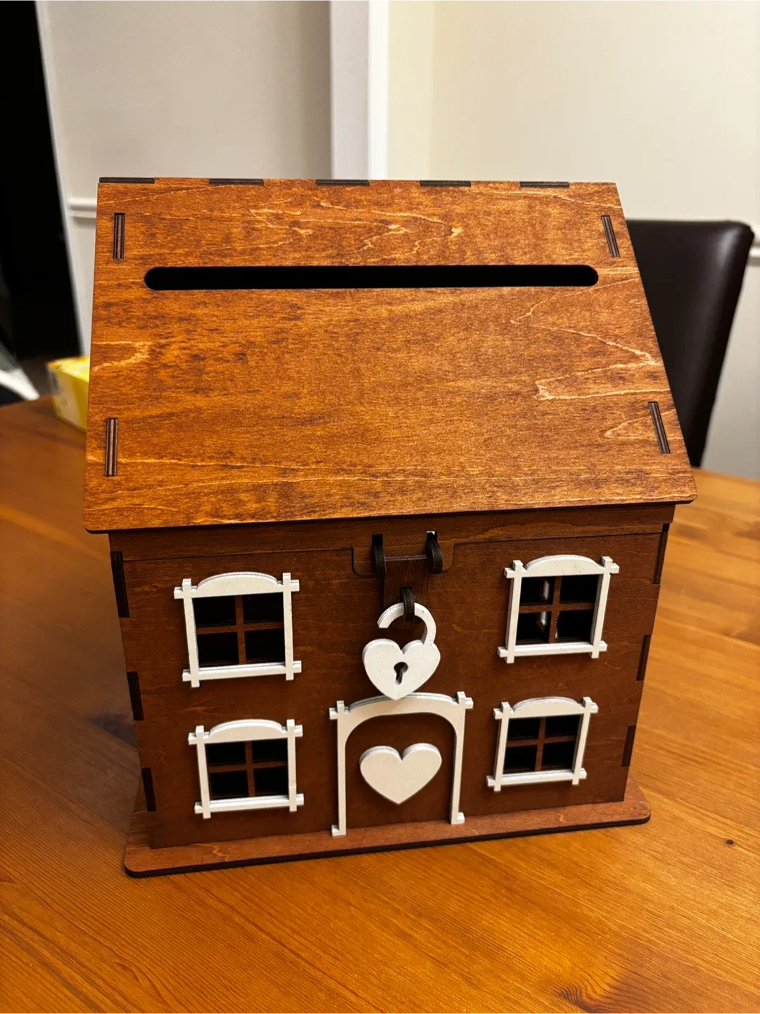 Wooden House Shaped Card Box