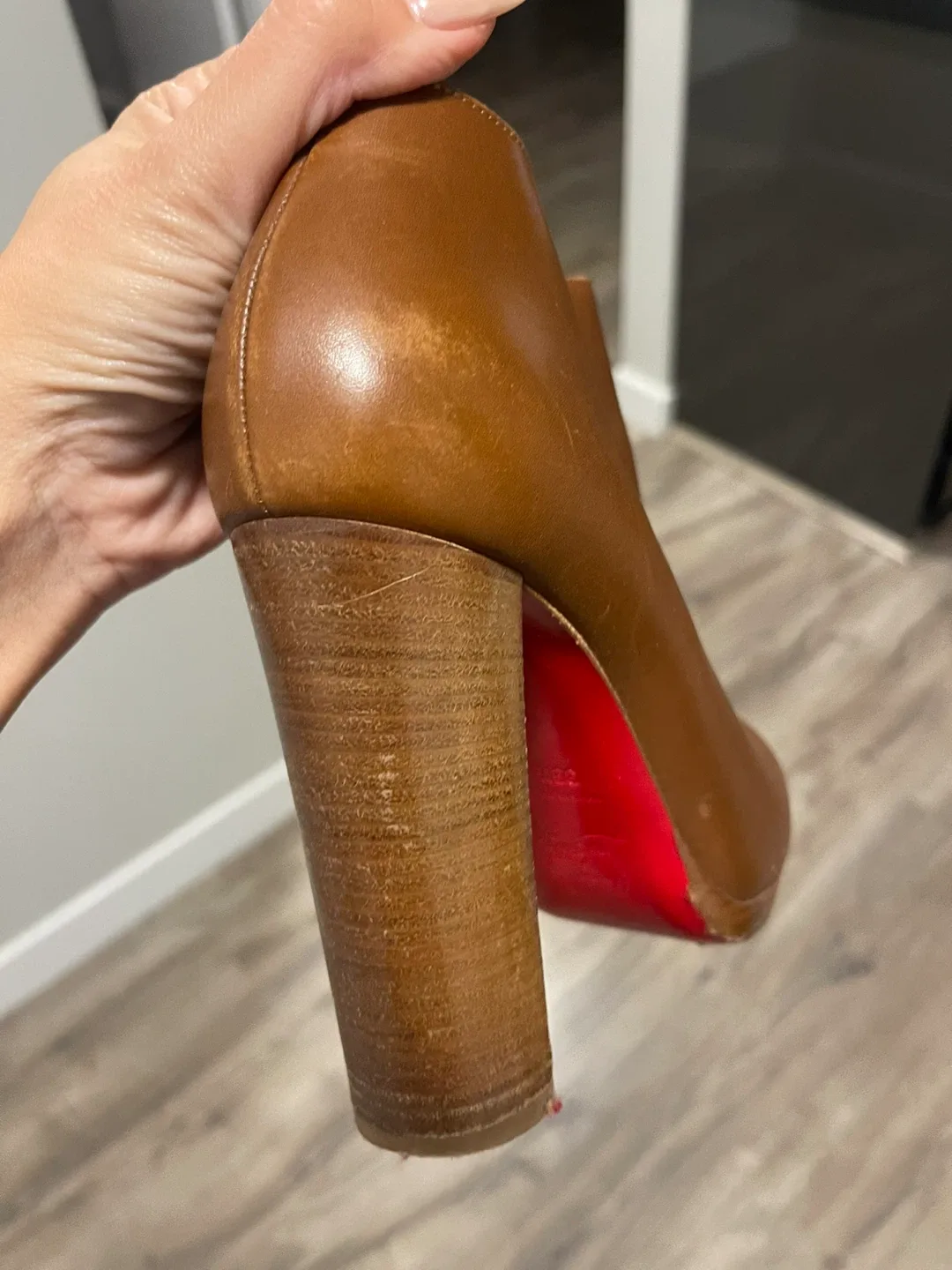 Christian Louboutin Brown Leather Ankle Boots, Size 8.5 image indicator(2)