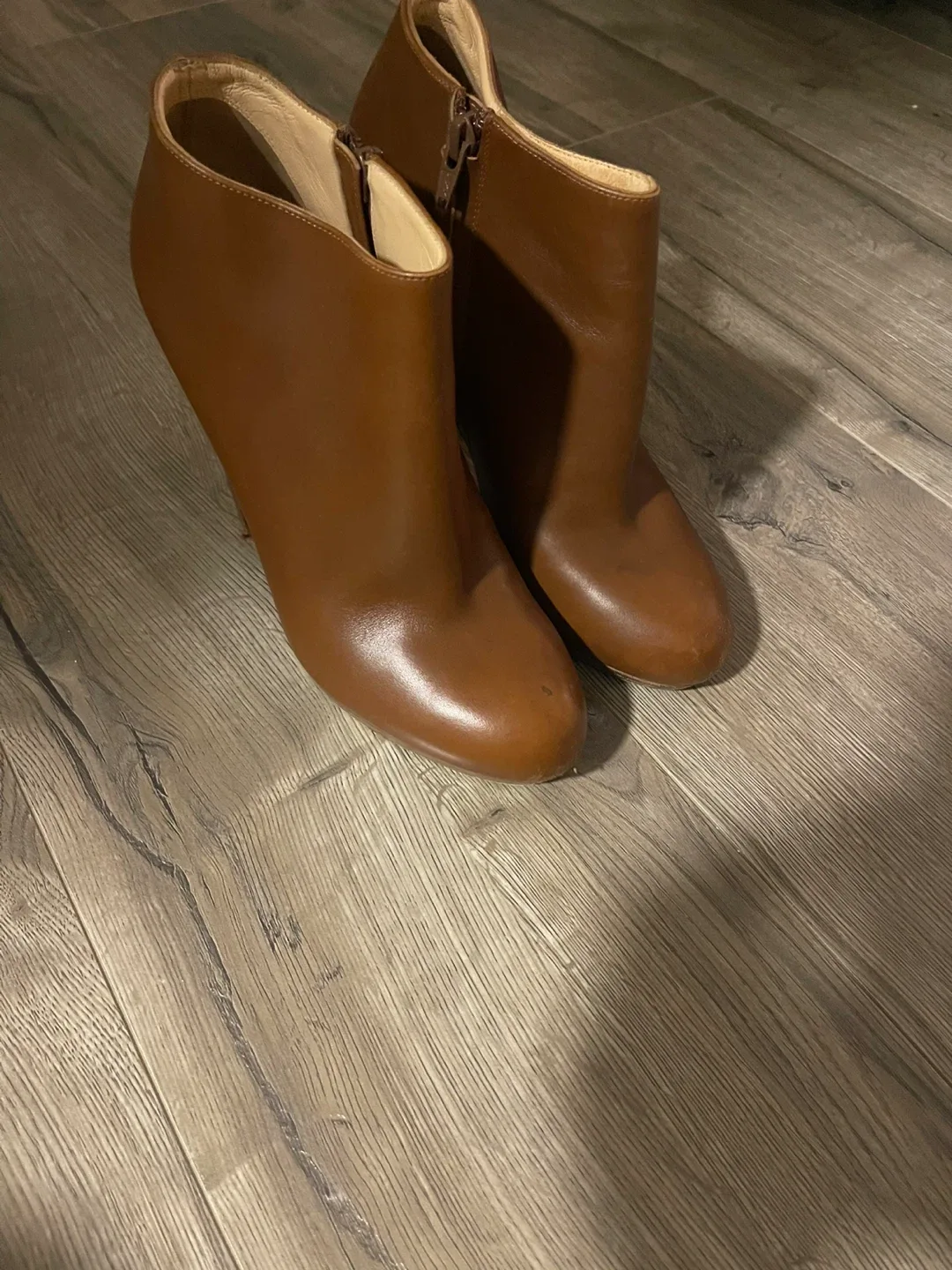 Christian Louboutin Brown Leather Ankle Boots, Size 8.5
