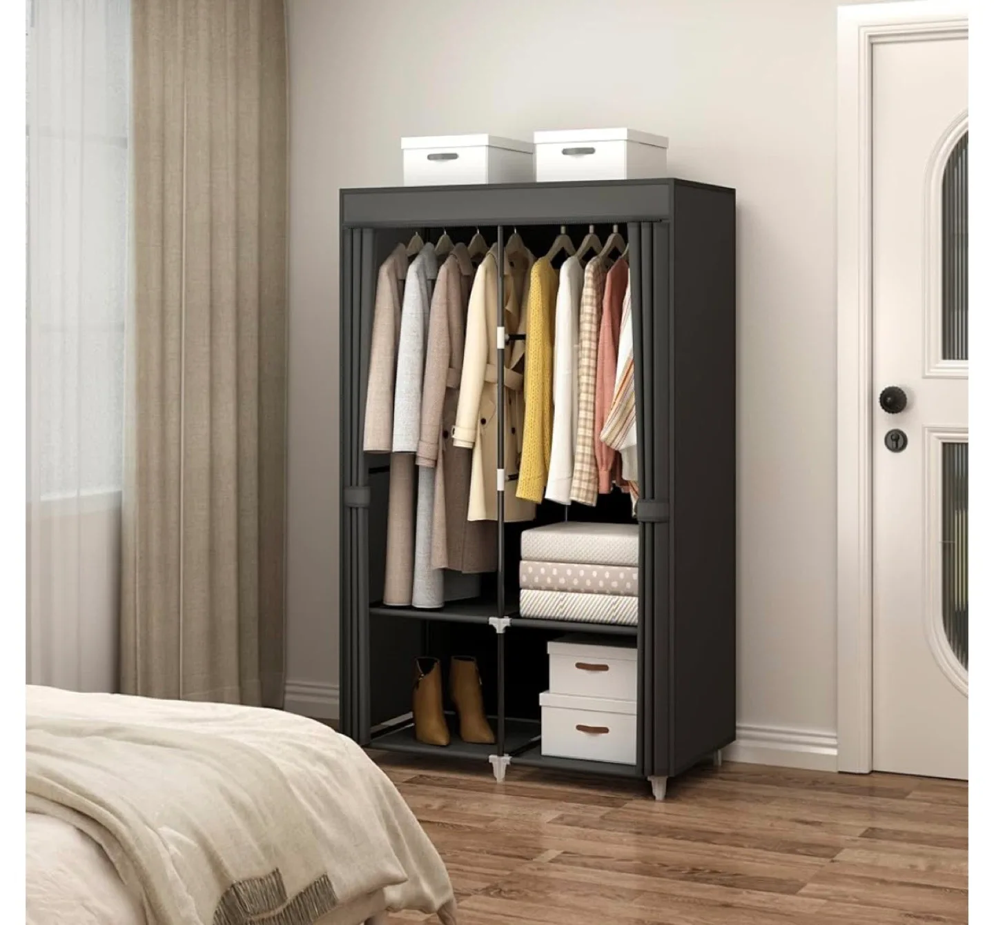 Portable Wardrobe Closet - Black image indicator(3)