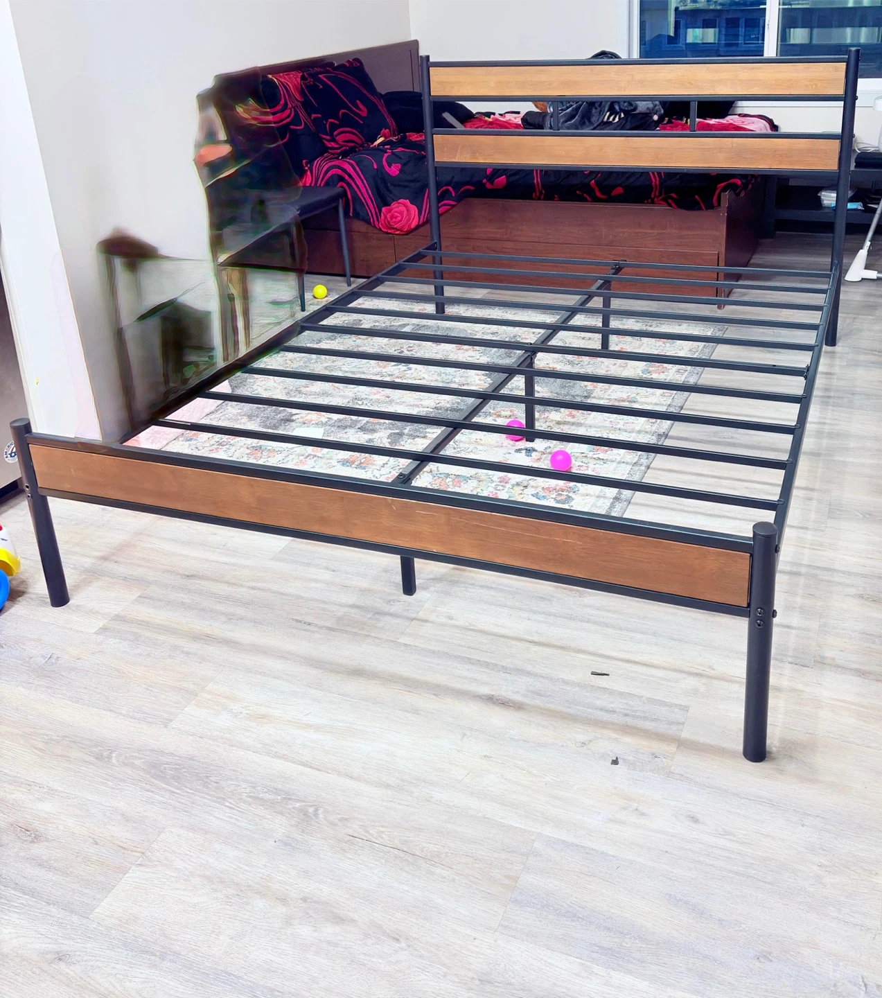 Metal & Wood Bed Frame