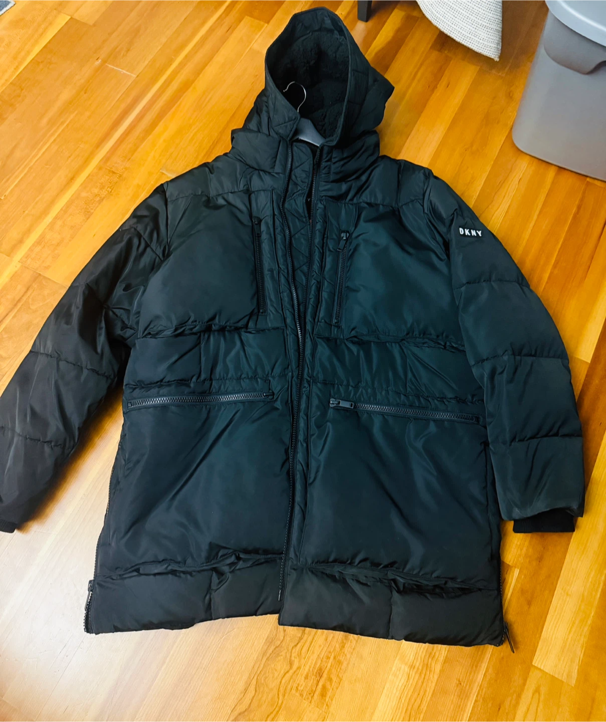 DKNY Men’s Ultra Loft Quilted Parka with Sherpa Hood –  XL - photo 3