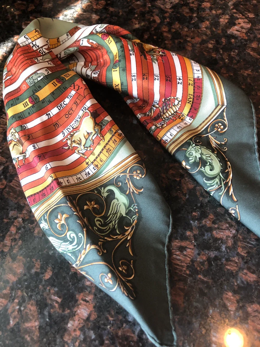 *** HERMES silk scarf (43 x 43 cm ) image indicator(7)