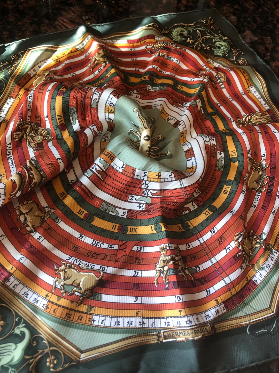 *** HERMES silk scarf (43 x 43 cm )