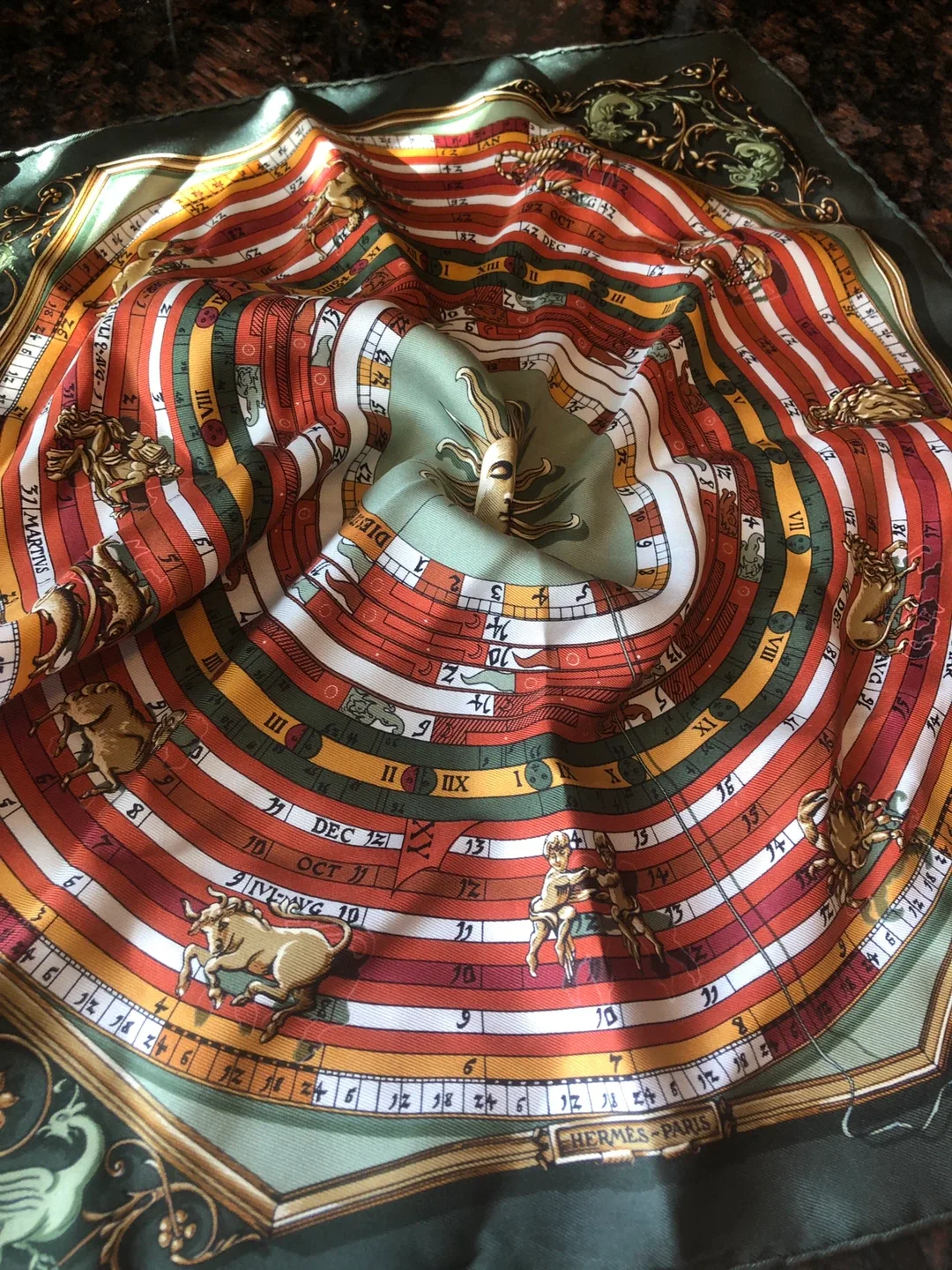 *** HERMES silk scarf (43 x 43 cm )