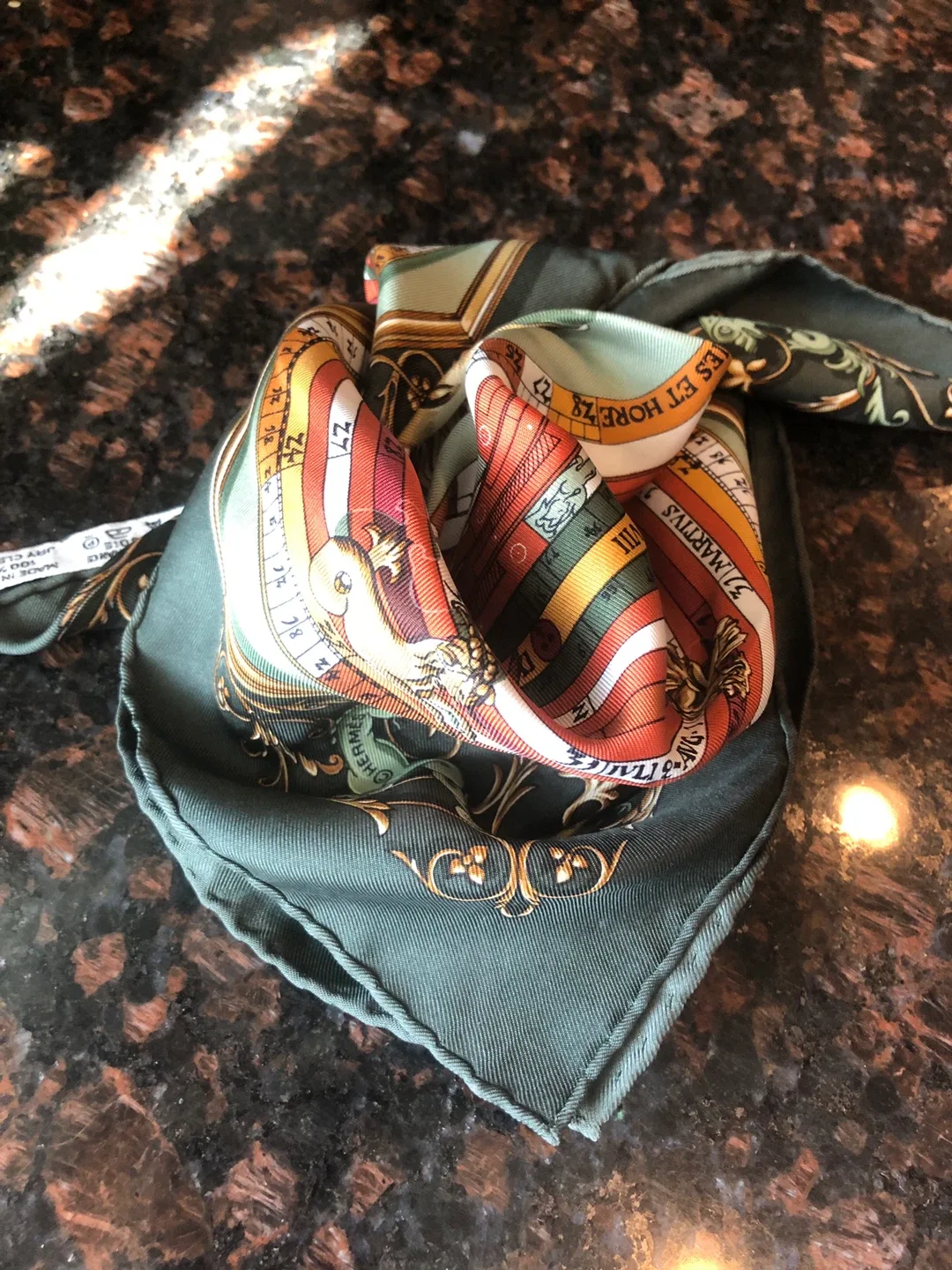 *** HERMES silk scarf (43 x 43 cm ) image indicator(6)