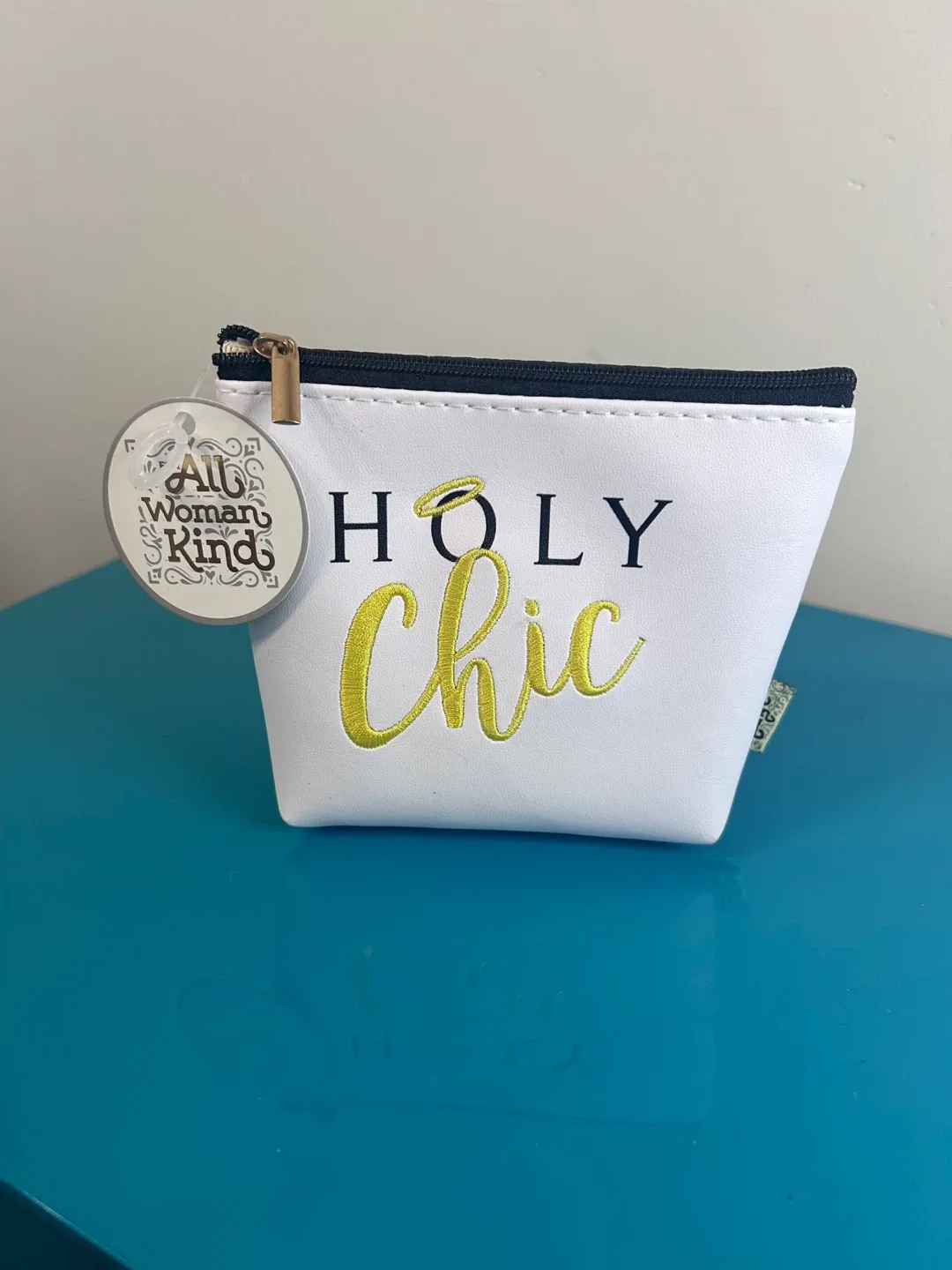 🙏NEW All Woman Kind “Holy Chic” Cosmetic Bag