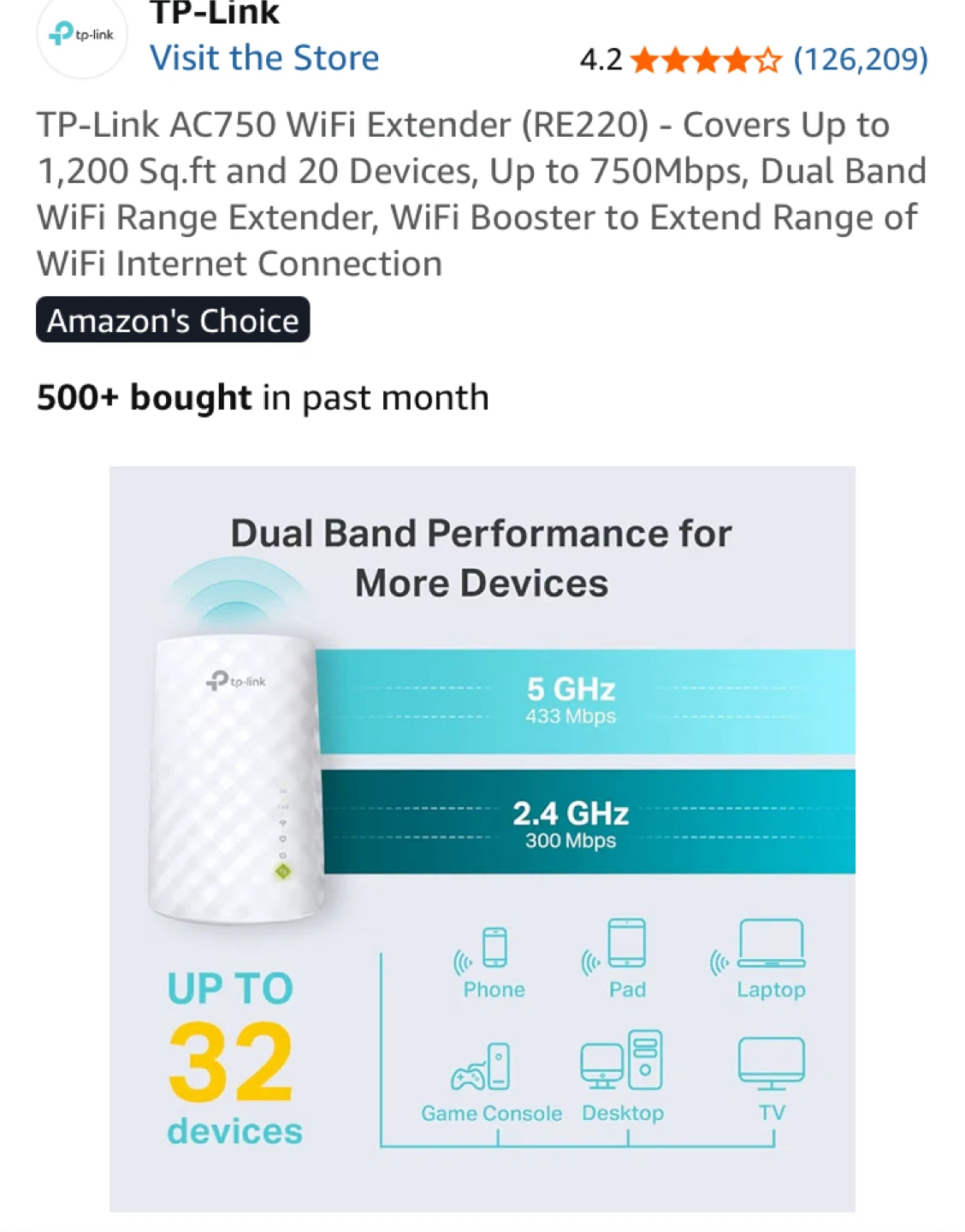 TP-Link AC750 Mesh WiFi Extender - photo 2