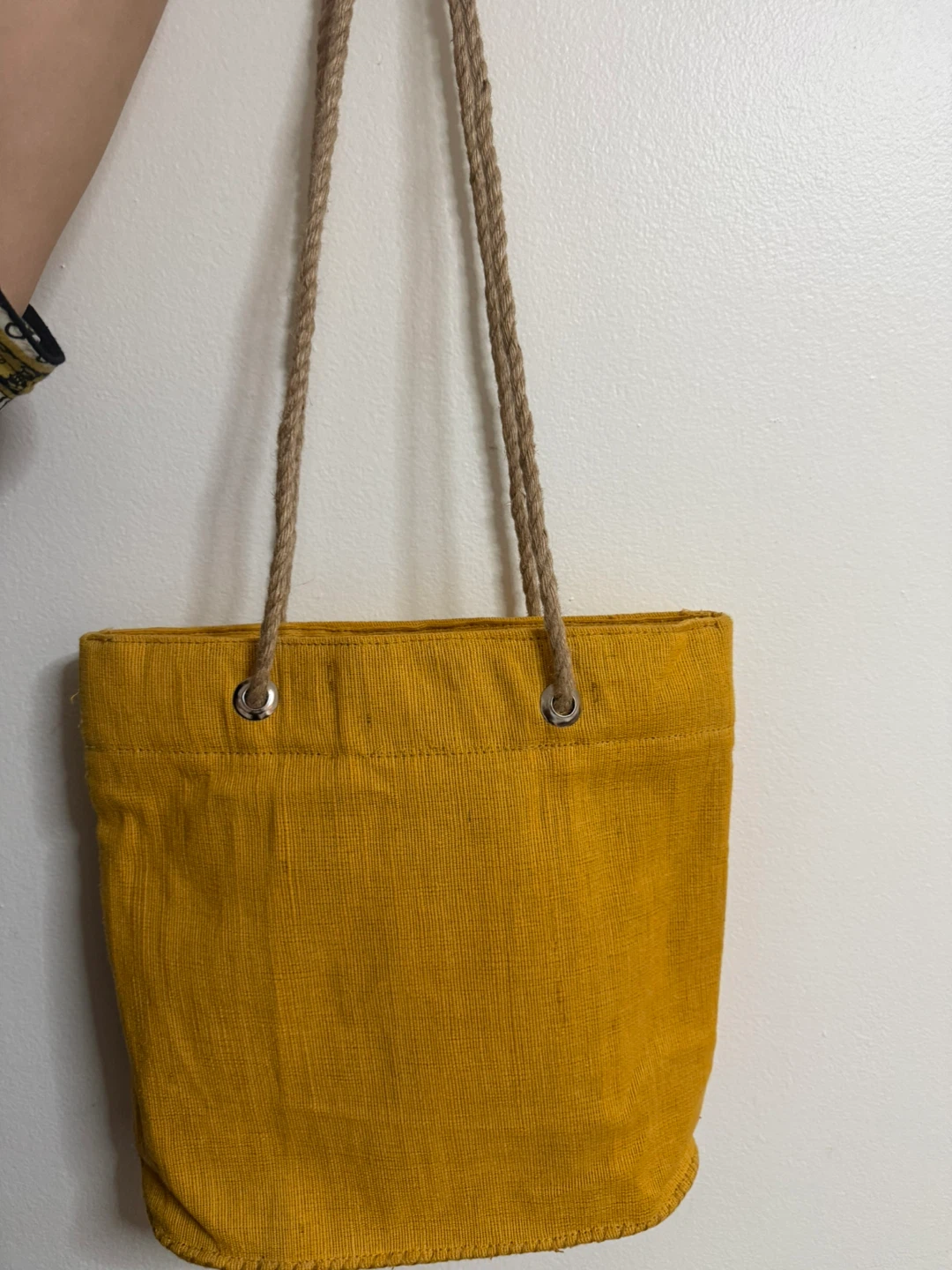 Yellow Hand Made Tote Bag with Bicycle Design - photo 4