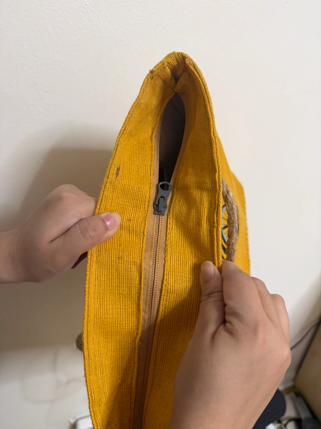 Yellow Hand Made Tote Bag with Bicycle Design - photo 5