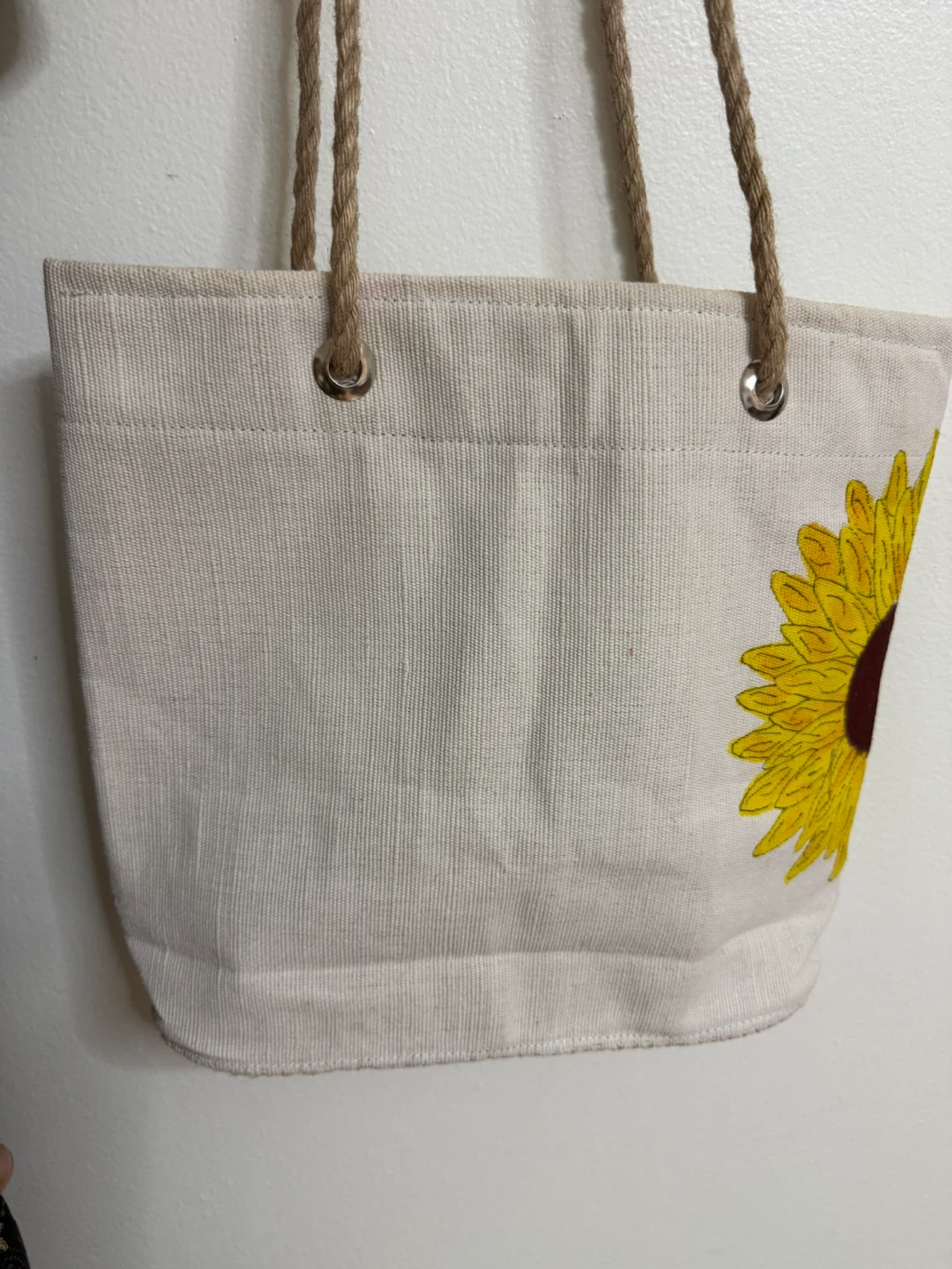Sunflower & Bee Canvas Hand Made Tote Bag - photo 3
