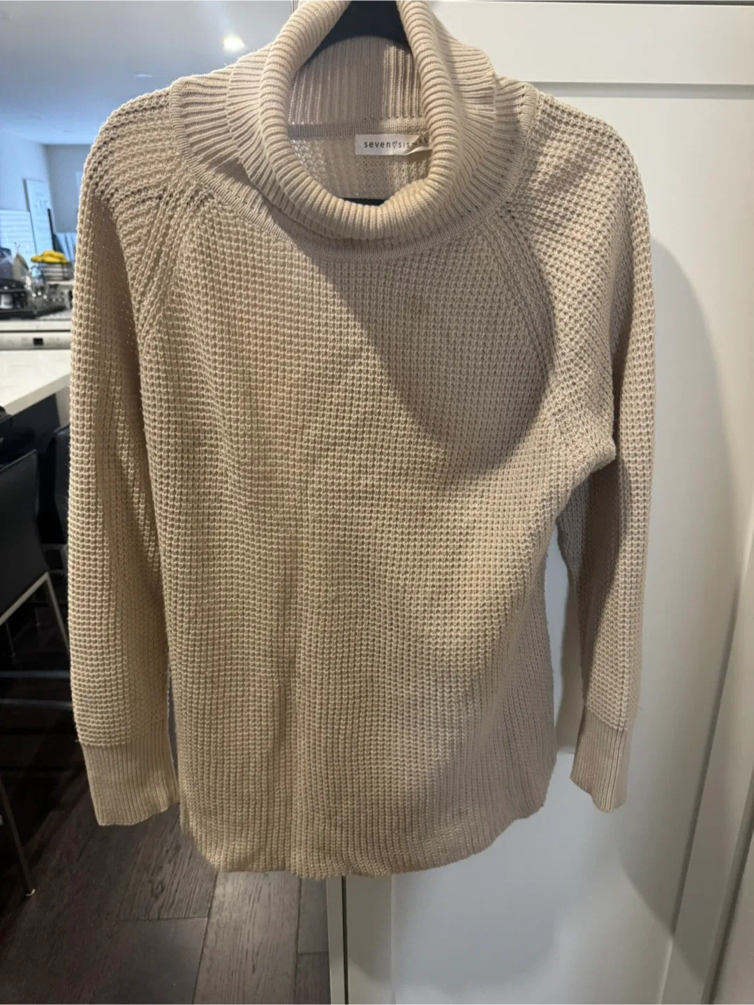 Seven Sisters Beige Turtleneck Sweater - L