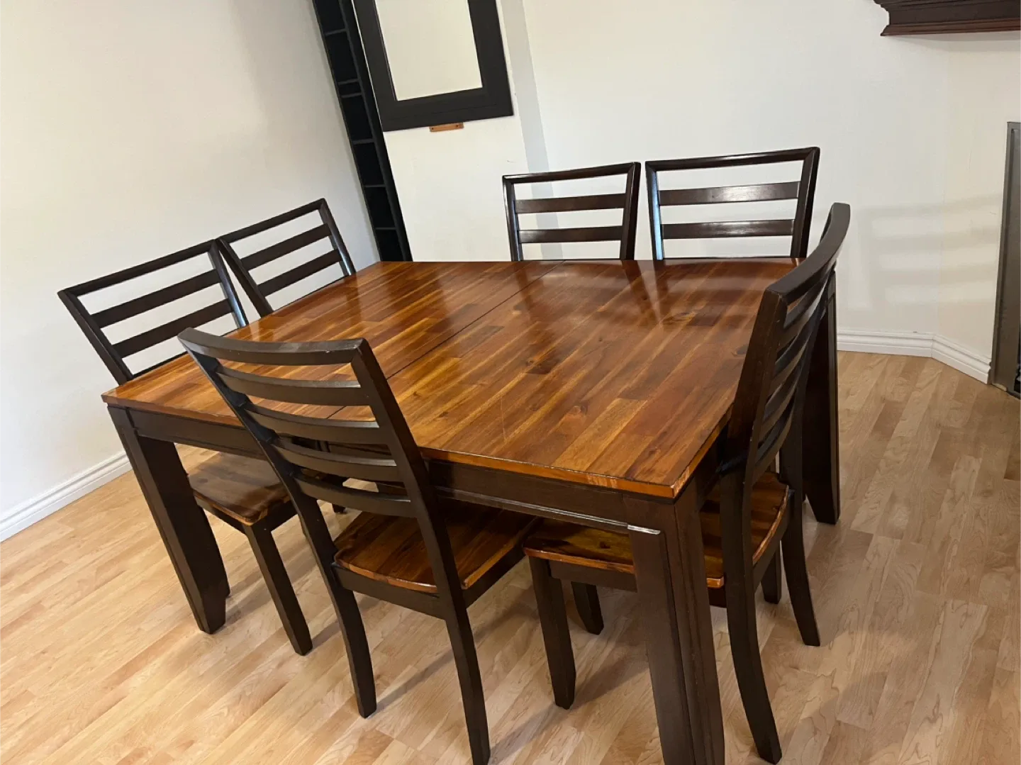 Wooden Dining Table with 6 Chairs