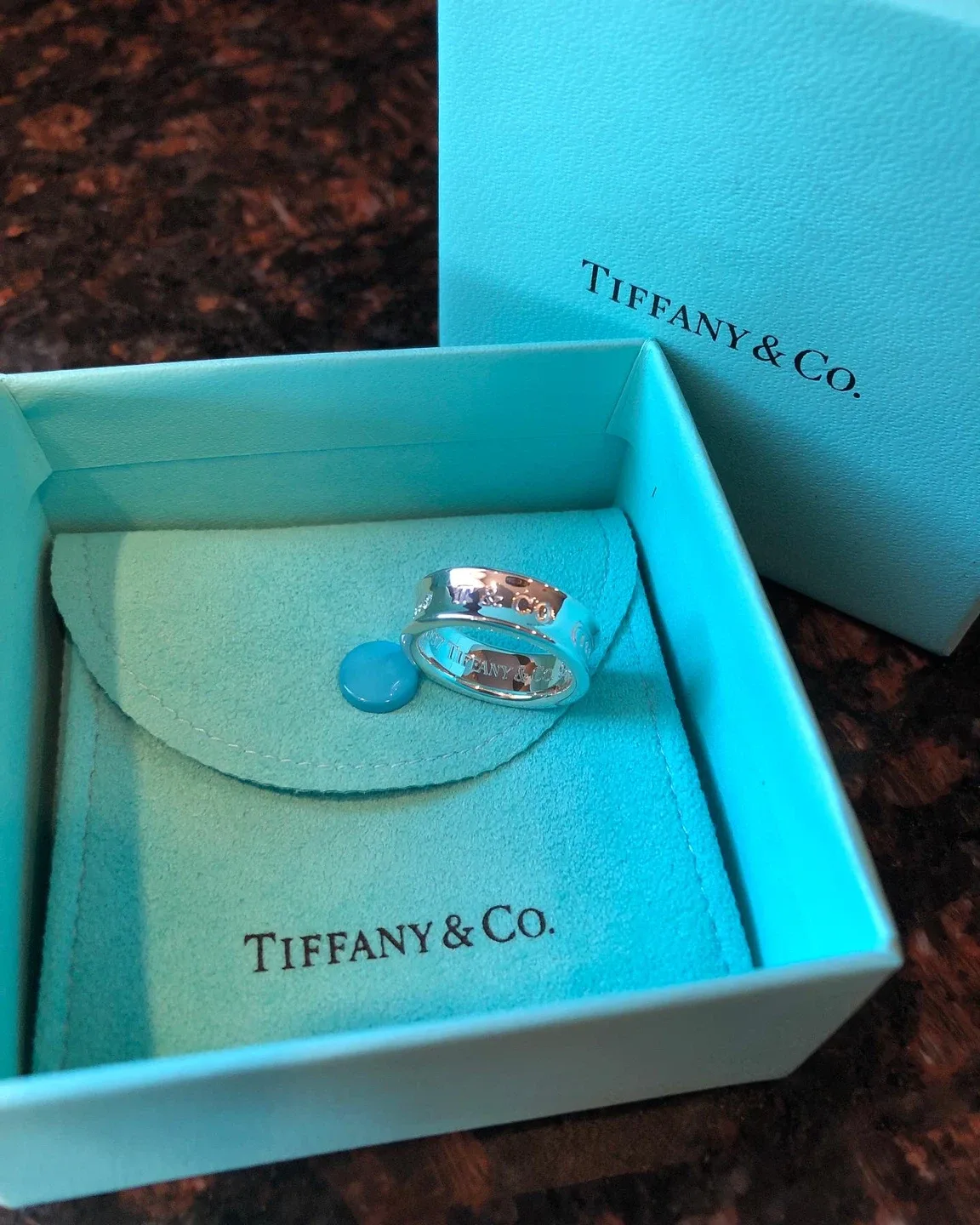*** Tiffany&Co. 1837 silver band ring (size 5 3/4 & 4.5) **** image indicator(4)