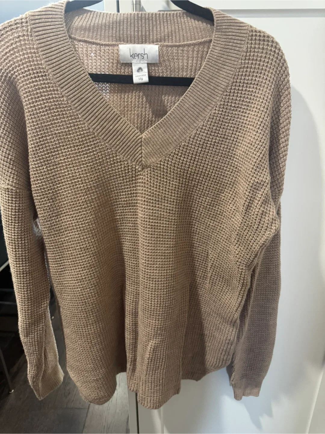 Kersh Beige Waffle Knit Sweater - Size L