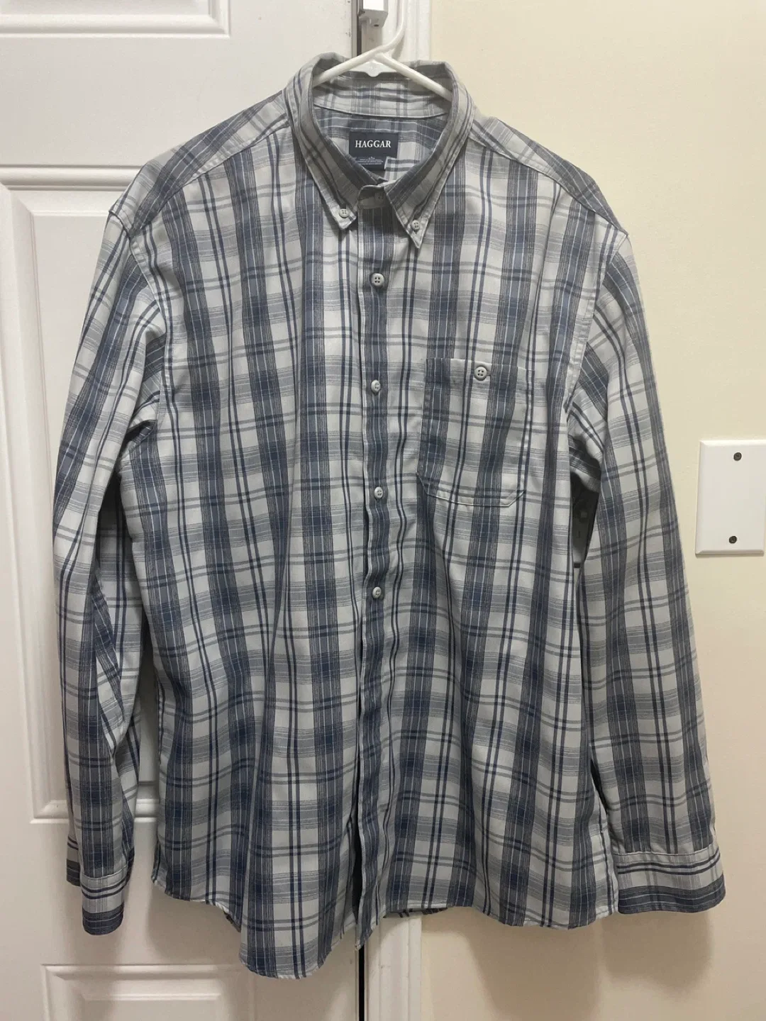 Haggar Plaid Button-Up Shirt - Size L