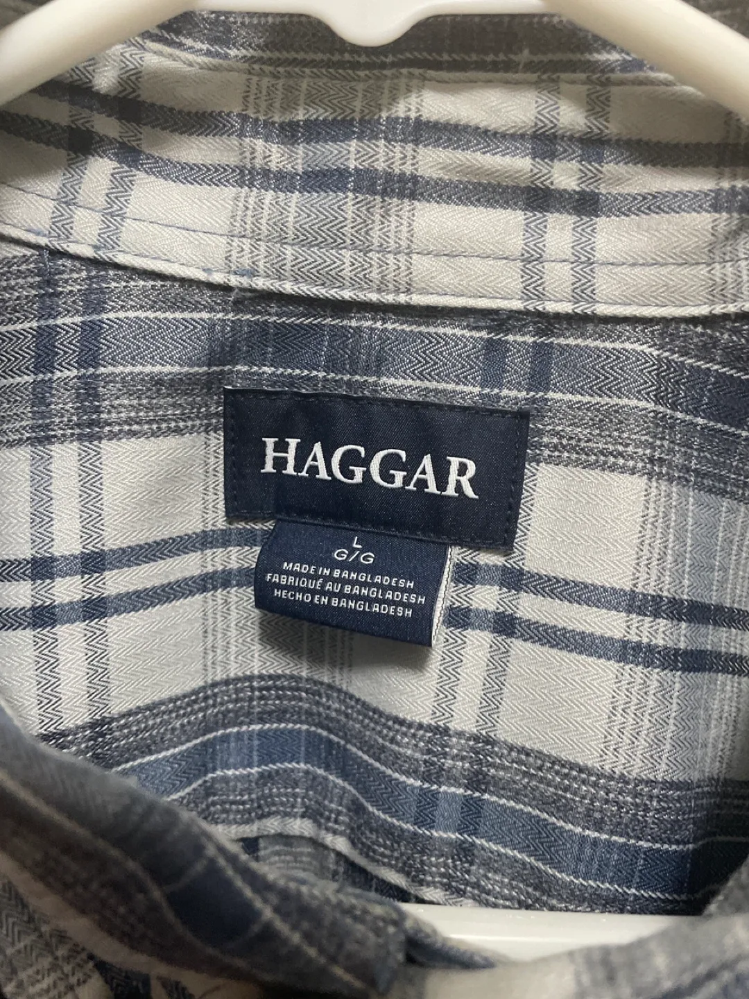 Haggar Plaid Button-Up Shirt - Size L image indicator(2)