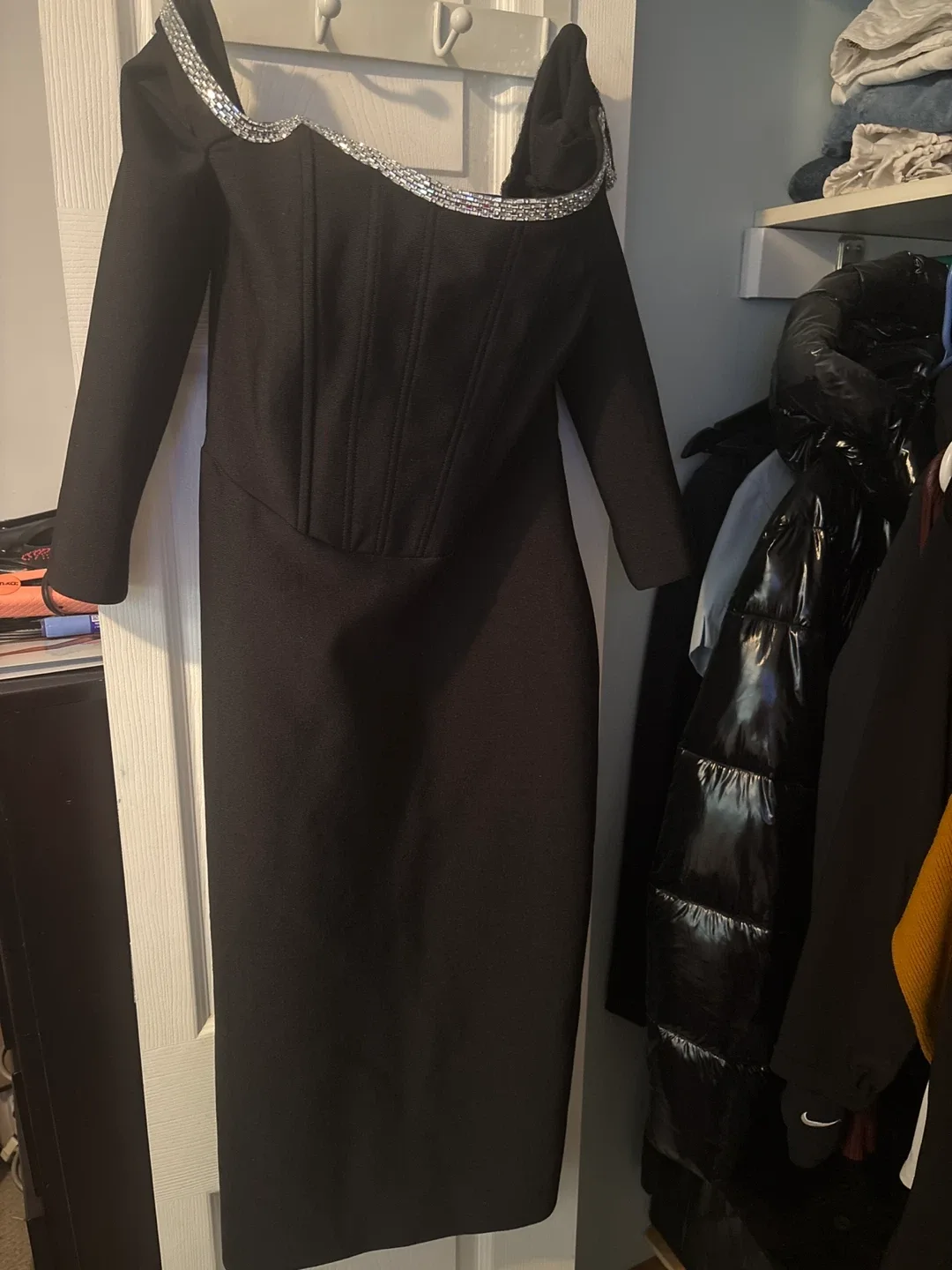 Black Dress with Rhinestone Detail