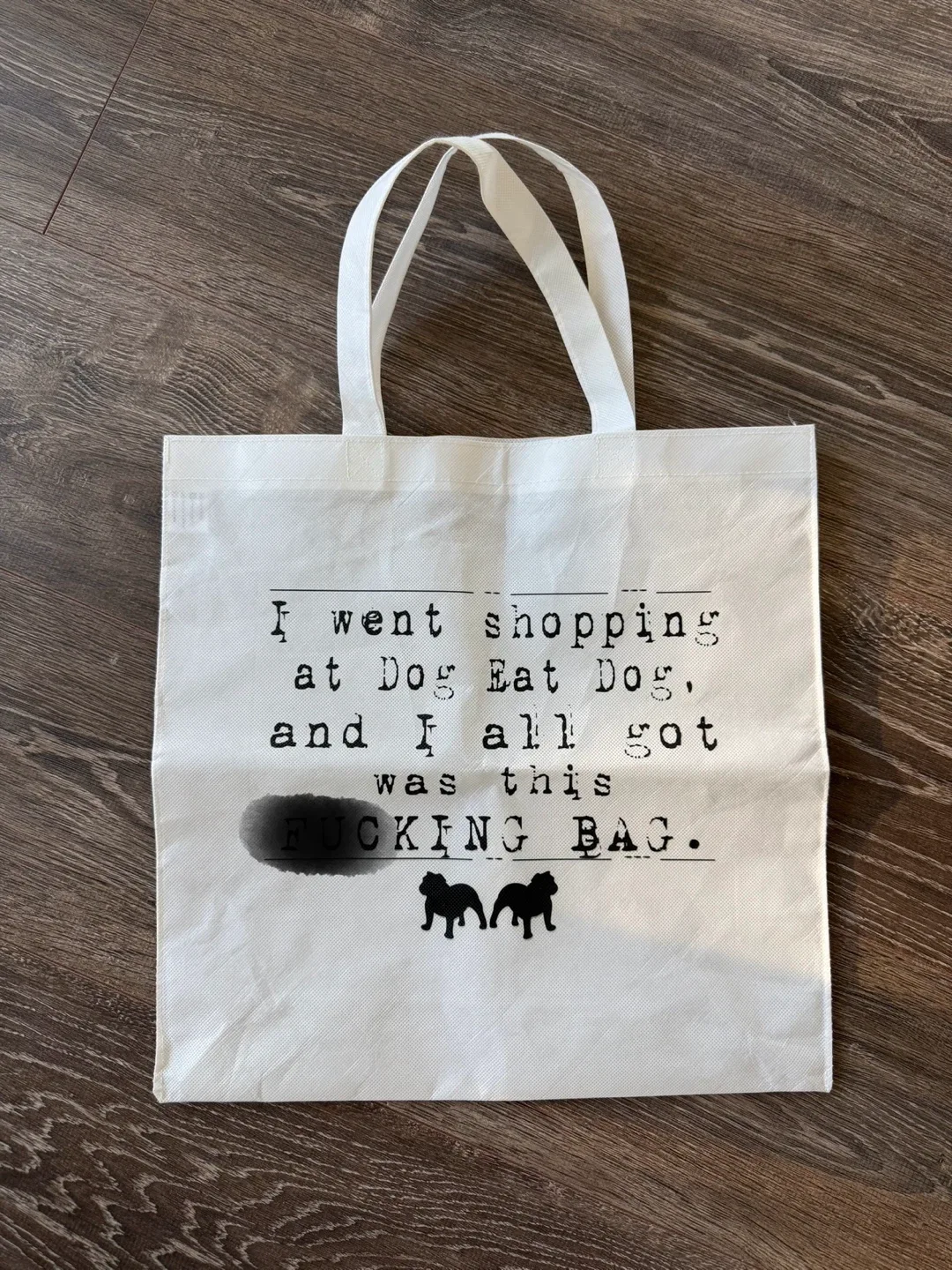 Dog Eat Dog reusable Tote Bag