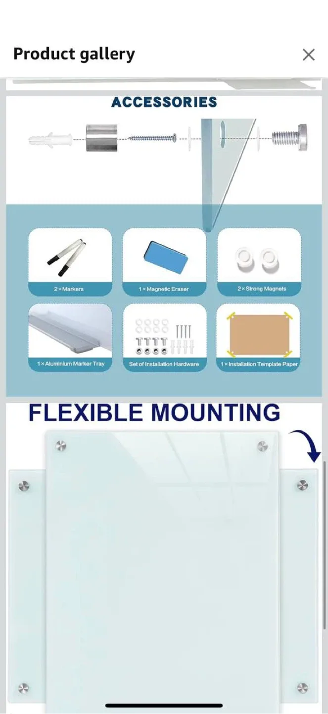 📌 (559)JYYPWB Magnetic Glass Whiteboard 36x48 – BRAND NEW in Bo image indicator(2)
